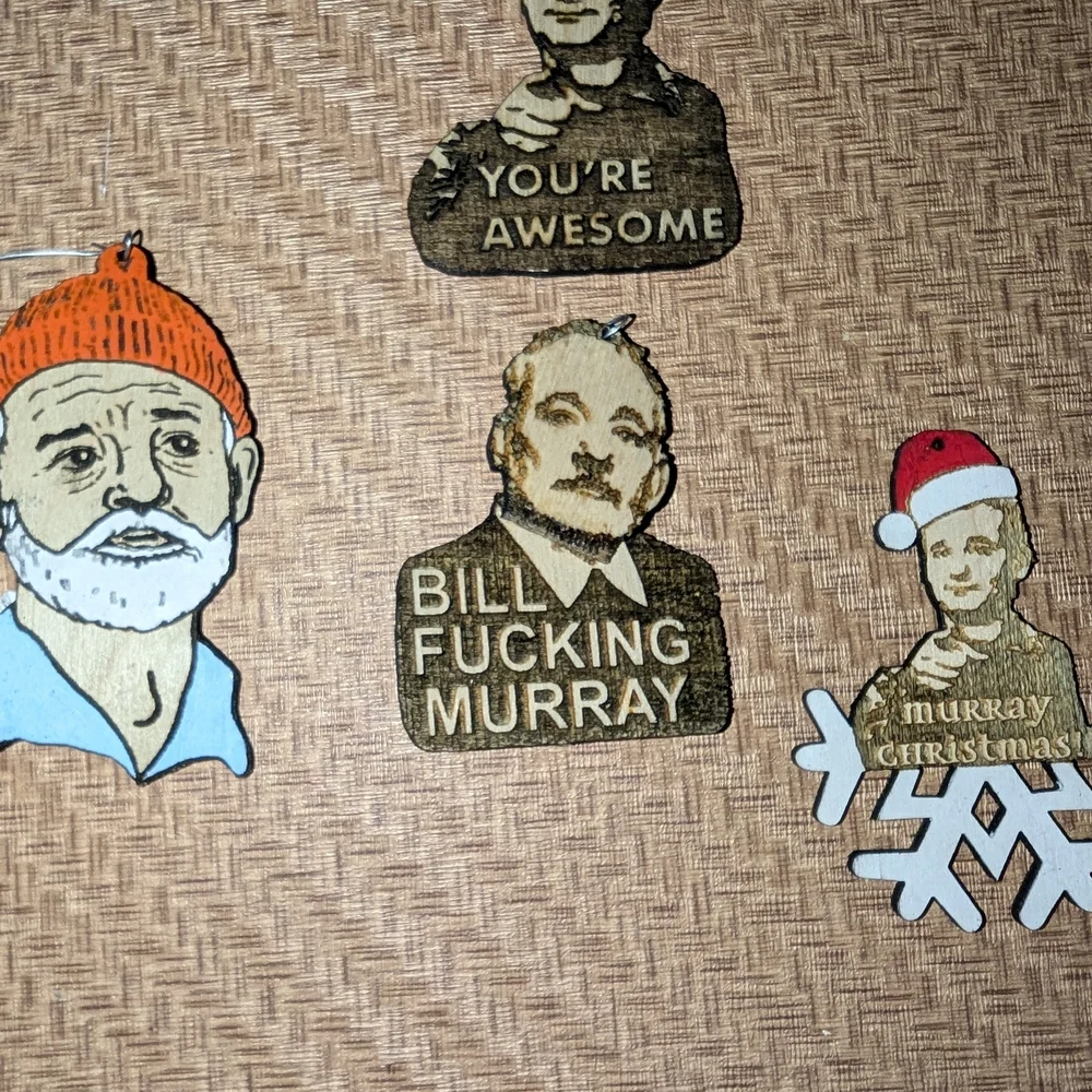 Wooden Bill Murray Car accessories comes w set of 4 , or buy a piece